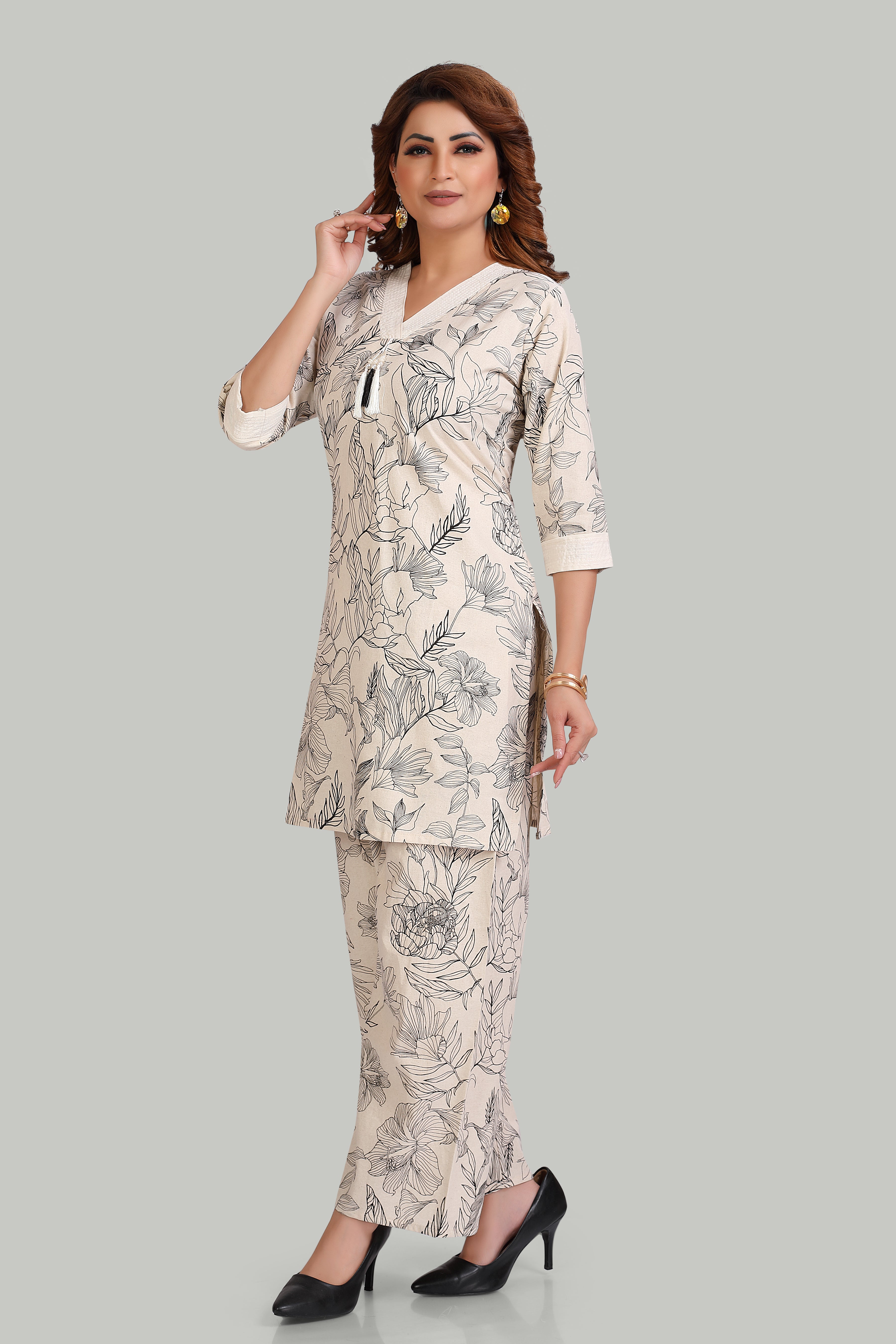 Floral Print Kurta Set