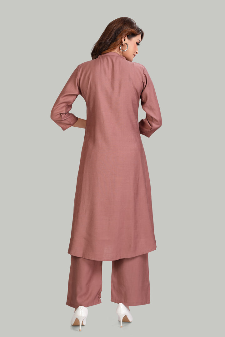 Dusty Rose Floral printed Kurta Set
