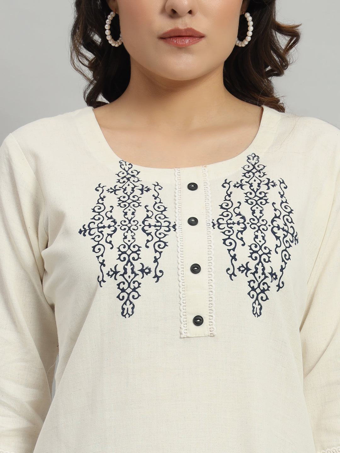 Classic Cream short Kurti for Everyday Style