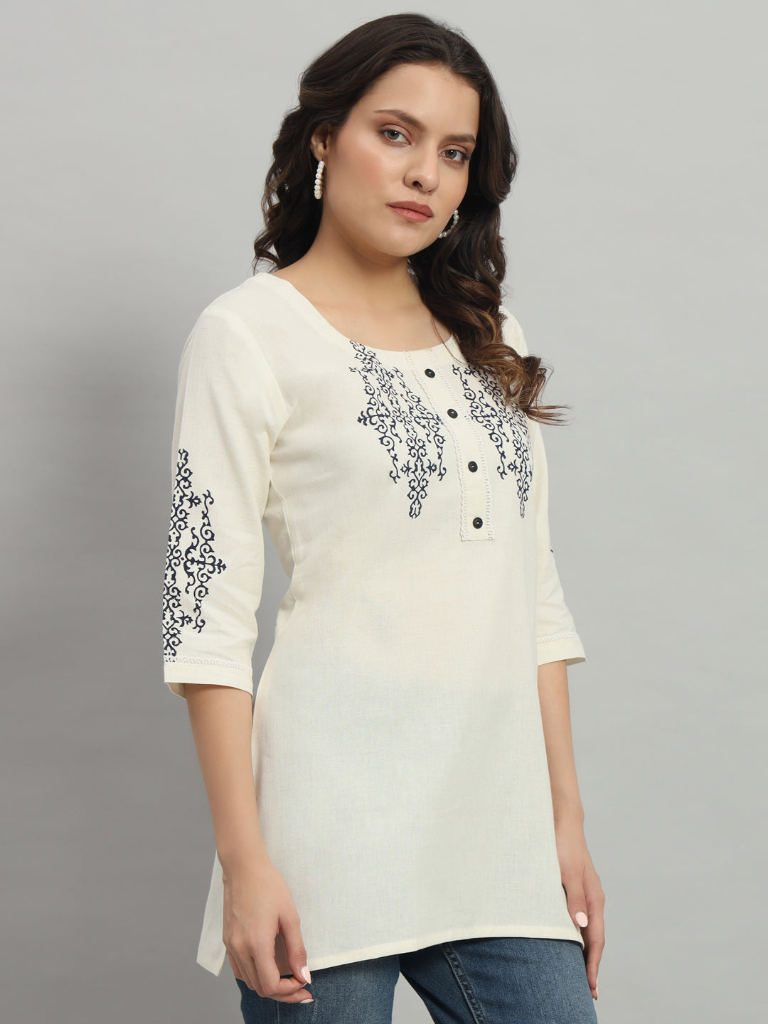 Classic Cream short Kurti for Everyday Style