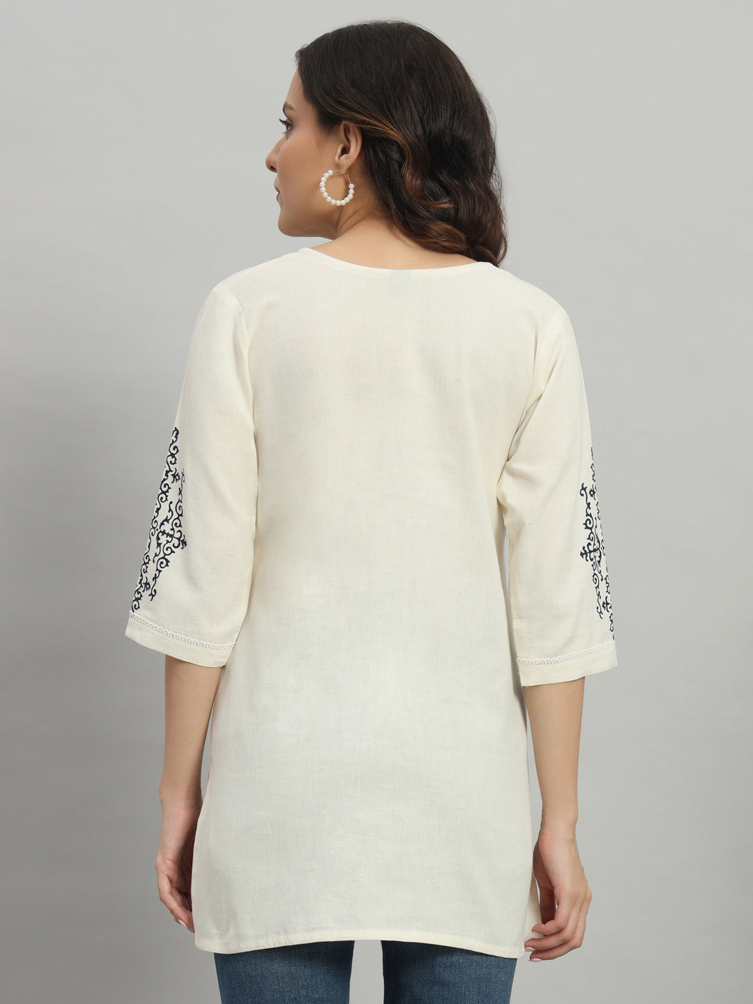 Classic Cream short Kurti for Everyday Style